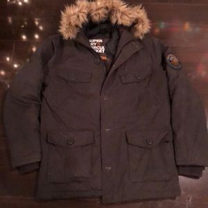 Superdry men’s Everest wax parka jacket size XL